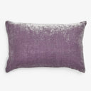 Rectangular plush lavender pillow with velvety texture on white background.