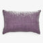 Rectangular plush lavender pillow with velvety texture on white background.
