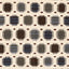 Decorative textile design with tribal motifs in earthy tones.