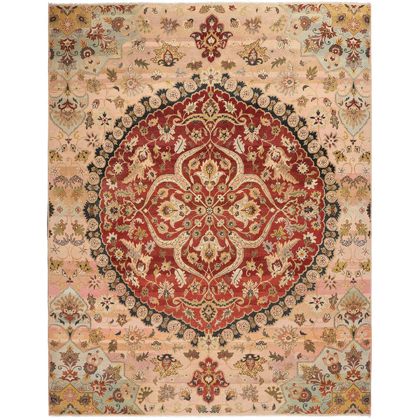 Exquisite Oriental rug boasts intricate patterns, rich colors, and timeless elegance.