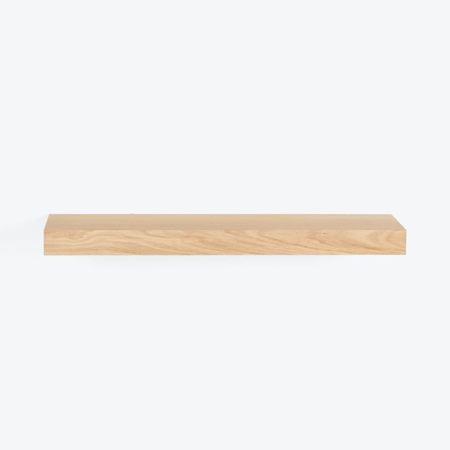 Long wooden plank with natural grain pattern on white background.