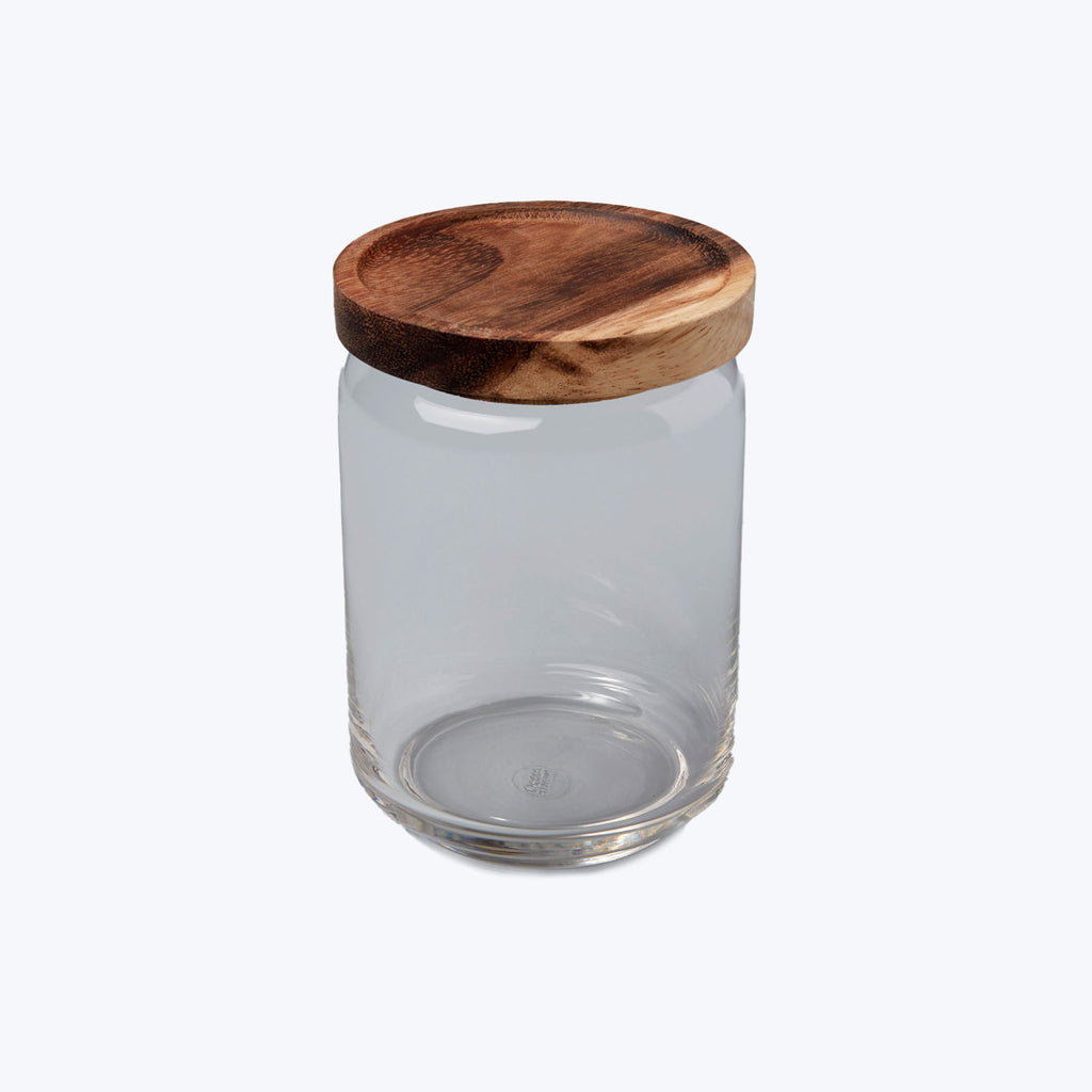 Glass Storage Container with Acacia Lid Large