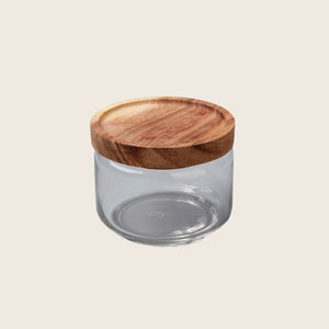 Glass & Acacia Canisters-Small