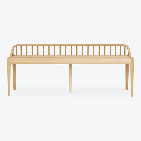 Minimalist wooden bench with clean lines and timeless appeal.
