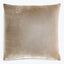 Soft, neutral-toned square cushion with a textured, velvet-like finish.