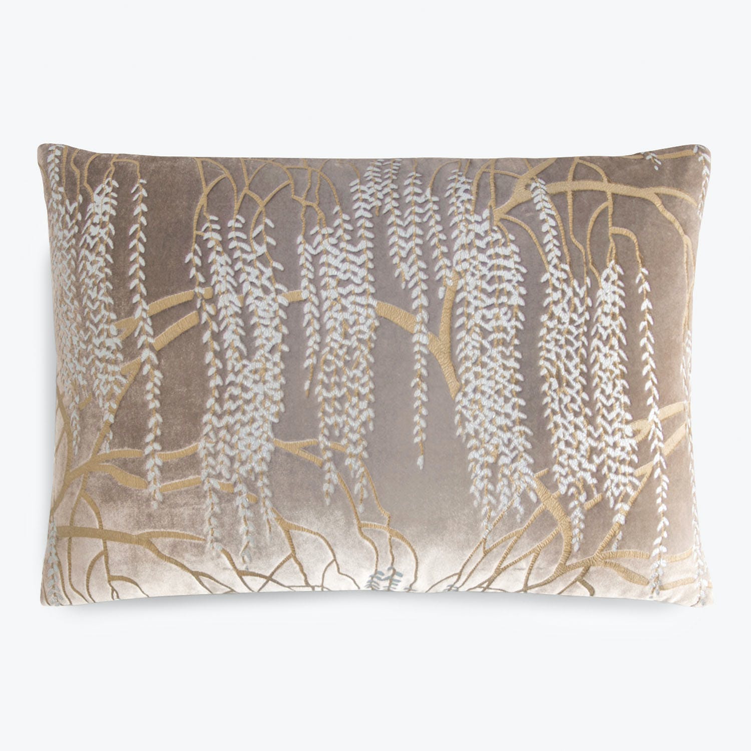 Elegant and contemporary decorative pillow featuring stylized plant design.