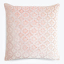 Feminine and elegant decorative pillow with floral lace overlay.