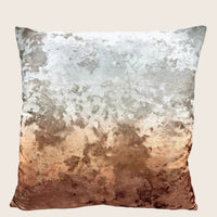  Metallic ombre velvet pillow in silver, grey, bronze tones