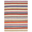 Colorful striped rectangular rug with a casual, eclectic design