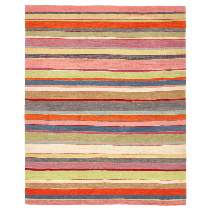 Colorful striped rug adds vibrancy and warmth to any room.