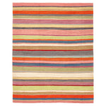 Colorful striped rug adds vibrancy and warmth to any room.
