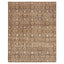 Intricately designed rectangular rug in neutral and earth tones.