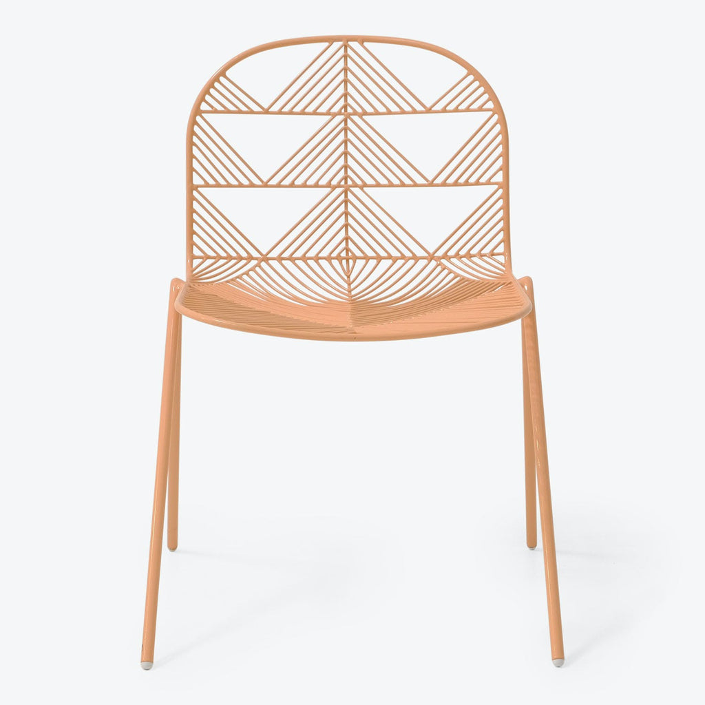 Contemporary indoor chair with geometric design and metal frame