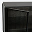 Contemporary dark furniture with sleek black finish and minimalist design.