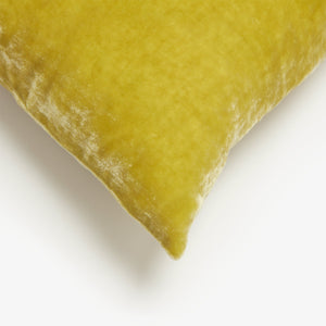 Vibrant yellow square pillow with plush texture and soft fabric. - hover