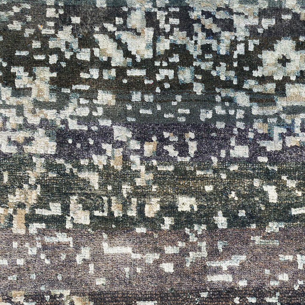 Close-up view of an abstract mosaic-like pattern on textured surface.