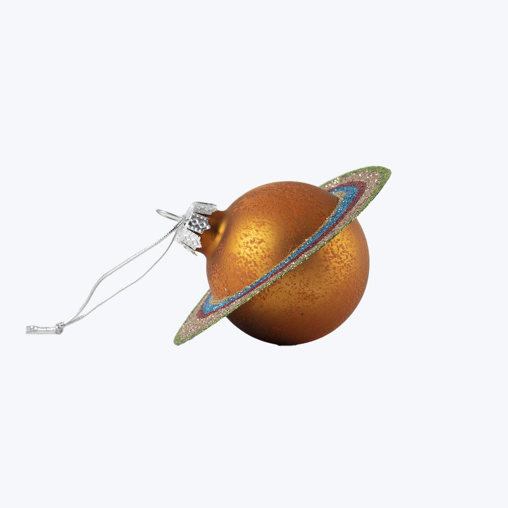 Cosmic Saturn Ornament Orange