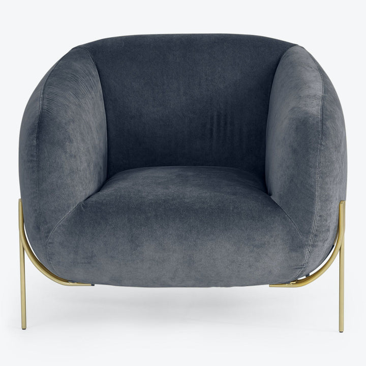 Geo Armchair, Velvet-Violet 9 Slate-Flat Velvet