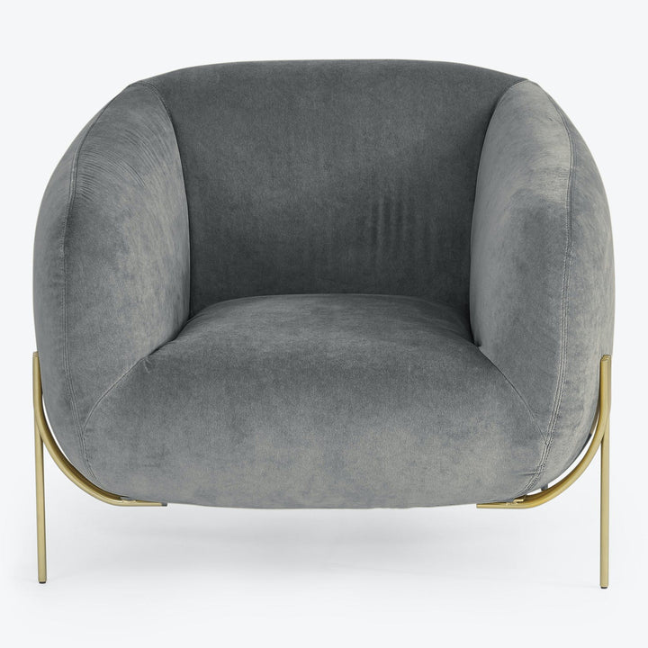 Geo Armchair, Velvet-Violet 11 Silver-Flat Velvet