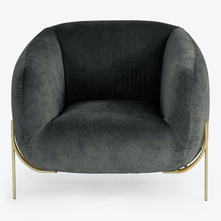 Geo Armchair, Velvet-Violet 38 Graphite-Flat Velvet