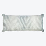 Rectangular pillow with chevron pattern in shades of grey and white