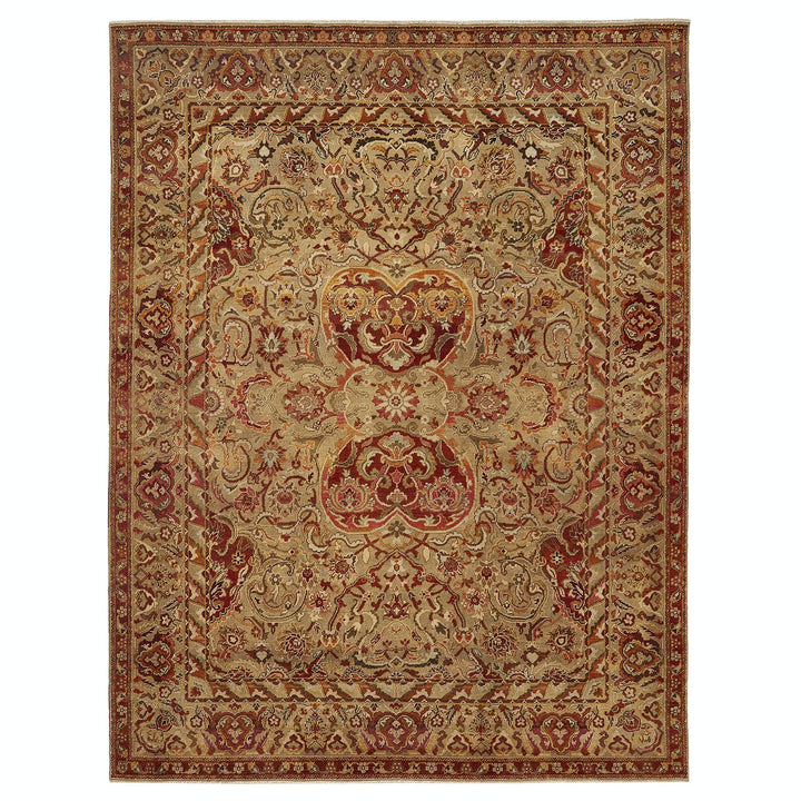 Exquisite oriental rug with intricate medallion design showcases masterful craftsmanship.