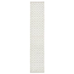 Long, narrow rug with a versatile geometric pattern in neutral colors.
