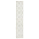 Long, narrow rug with a versatile geometric pattern in neutral colors.