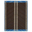 Rectangular rug features dark brown herringbone pattern with contrasting stripes
