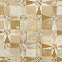 Modern and abstract patchwork fabric with geometric shapes in neutral tones