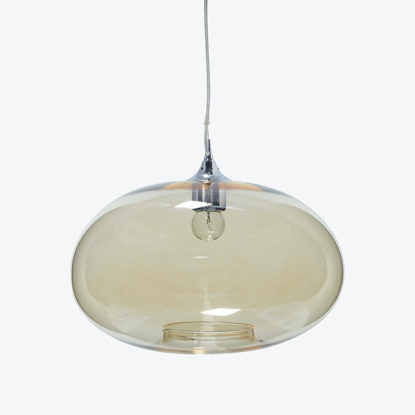 Glass Oval Pendant-Amber