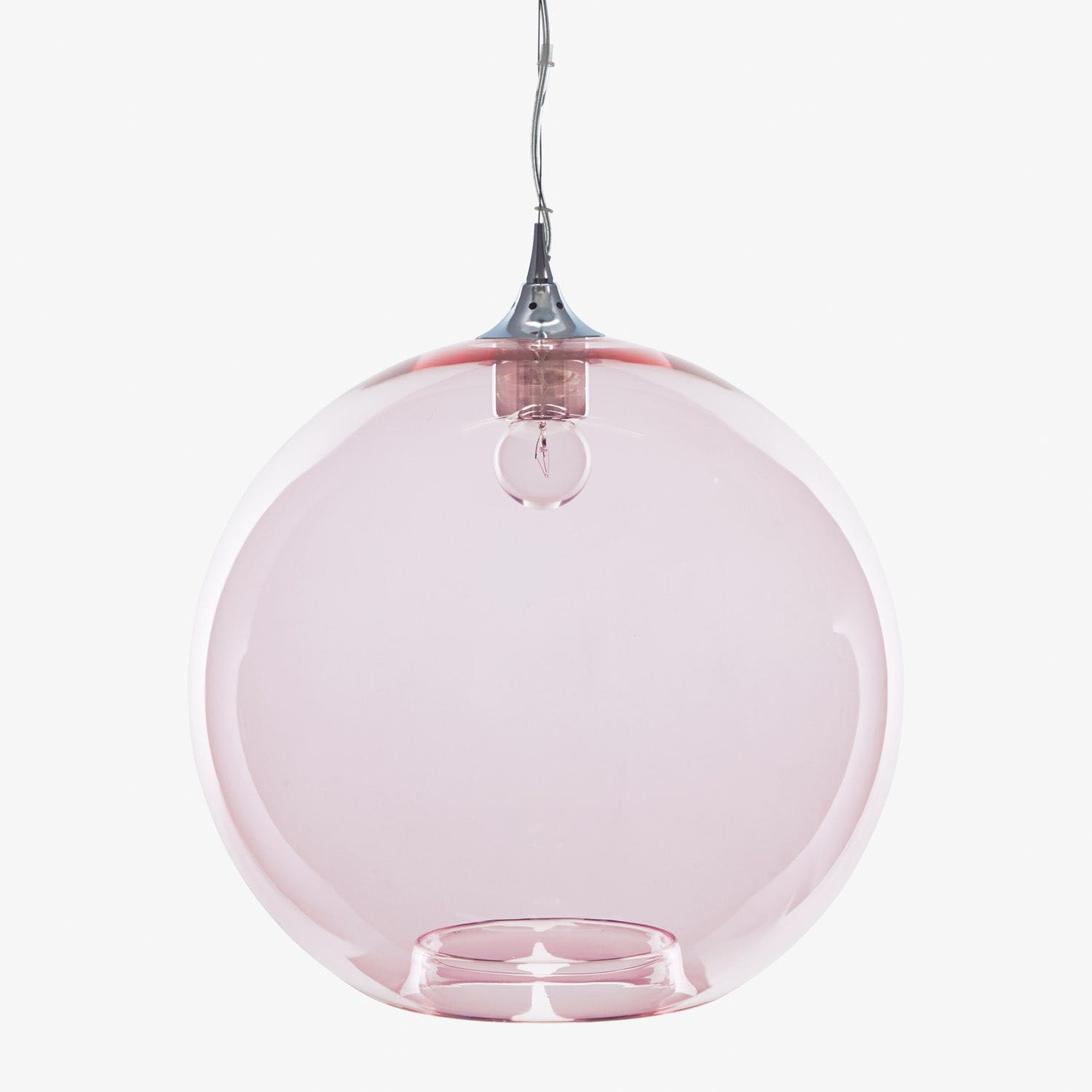 Glass Round Pendant-Pink