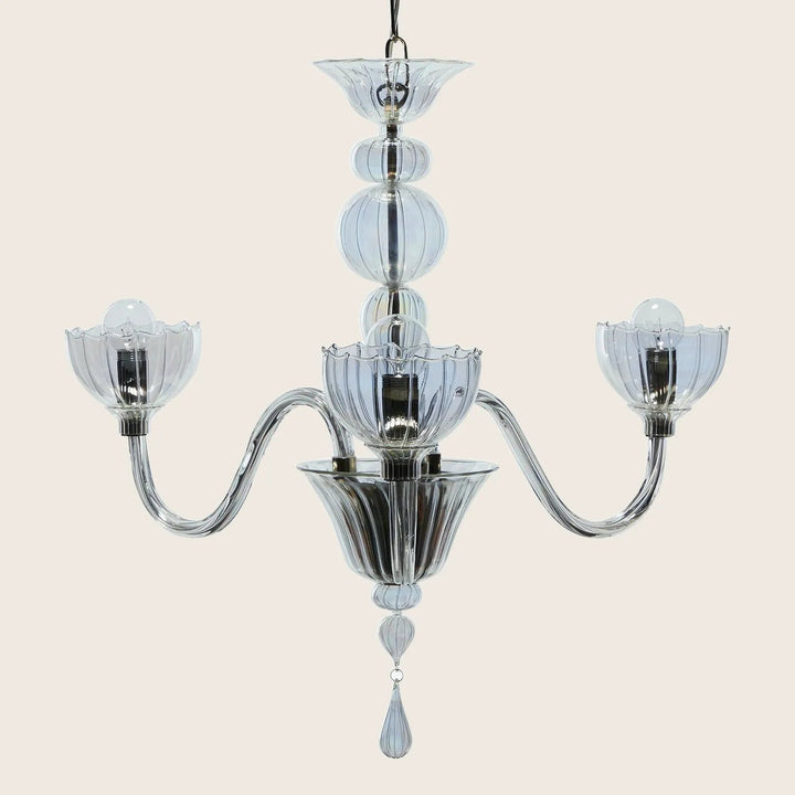 Handblown Glass 3-Light Chandelier