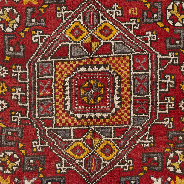 Exquisite hand-woven Persian rug with intricate geometric patterns in vibrant colors