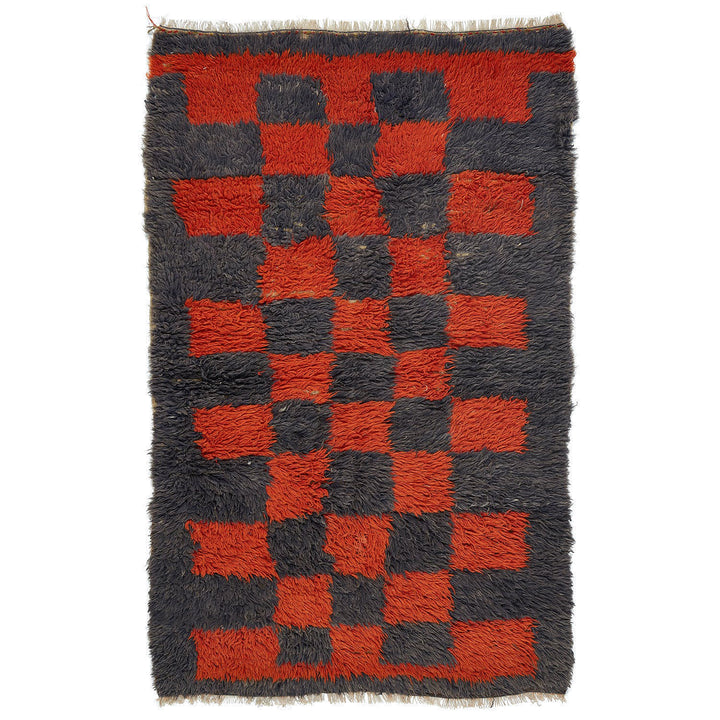 Vintage Checkered Rug - 3'10" x 5'11" Default Title