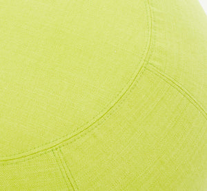 Vibrant lime green round cushion adds a pop of color. - hover