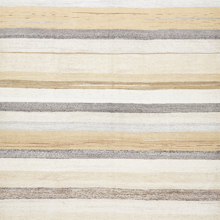 Striped fabric in earthy tones with organic, rustic appearance.