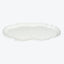 Simple and elegant white ceramic platter with scalloped edges.