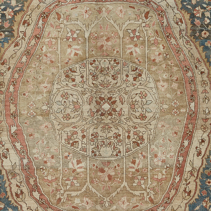 Exquisite Persian rug with intricate floral patterns and vintage charm.