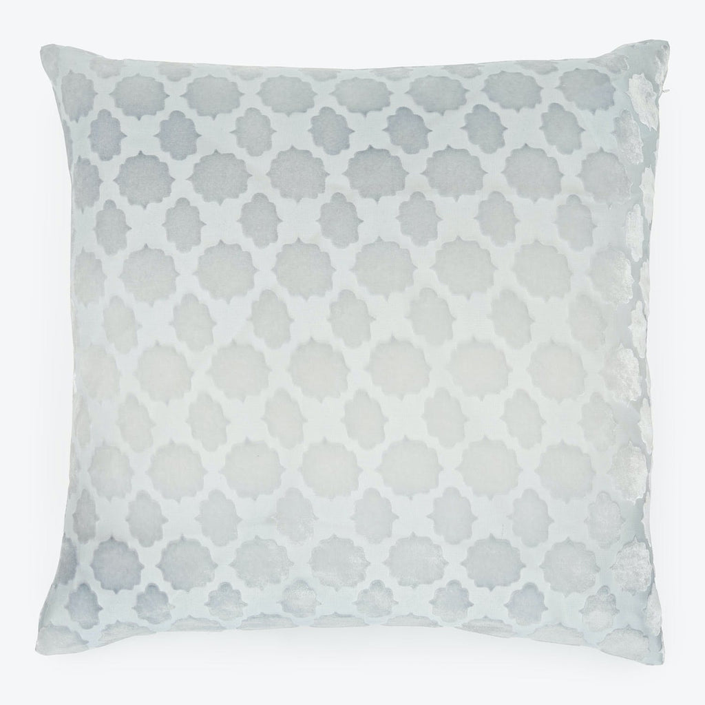 Square decorative pillow with Moroccan trellis pattern, perfect for modern interiors.