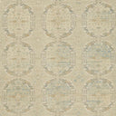 Vintage-inspired wallpaper design with distressed floral and geometric patterns.