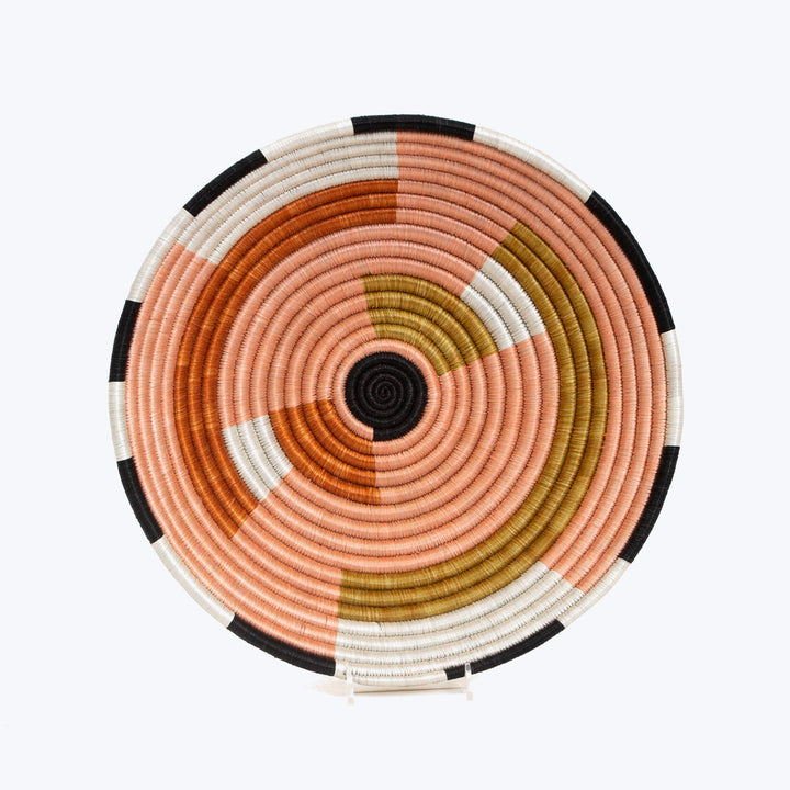 12" Large Dusty Peach Geo Round Basket Default Title