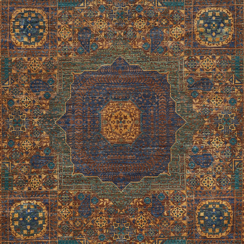 Exquisite traditional oriental rug with intricate patterns in rich colors