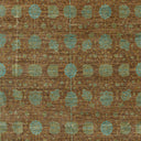 Repetitive teal and bronze floral pattern for sophisticated interior decor.