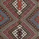 Exquisite Middle Eastern rug showcases intricate geometric patterns in vibrant hues.