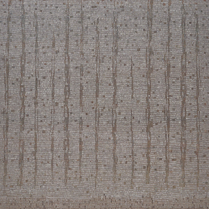 Abstract woven textile with vertical striations in neutral color palette.
