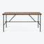 Modern rectangular table with wooden tabletop and metal frame design