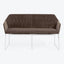 Contemporary-style sofa with minimalist design and sleek metal frame.
