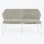 Modern-style minimalist sofa with sleek metallic frame and seamless design.