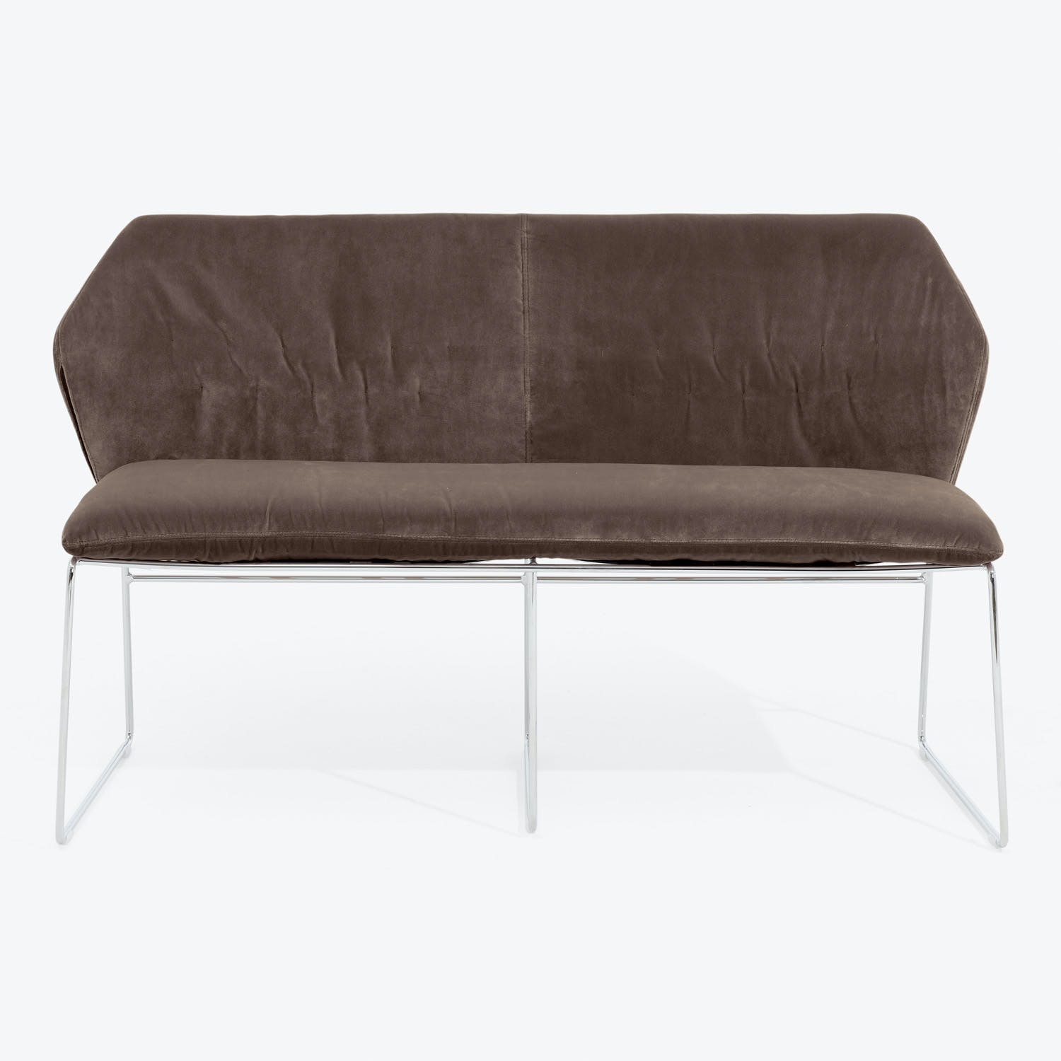 Modern-style sofa with minimalist design and sleek chrome legs